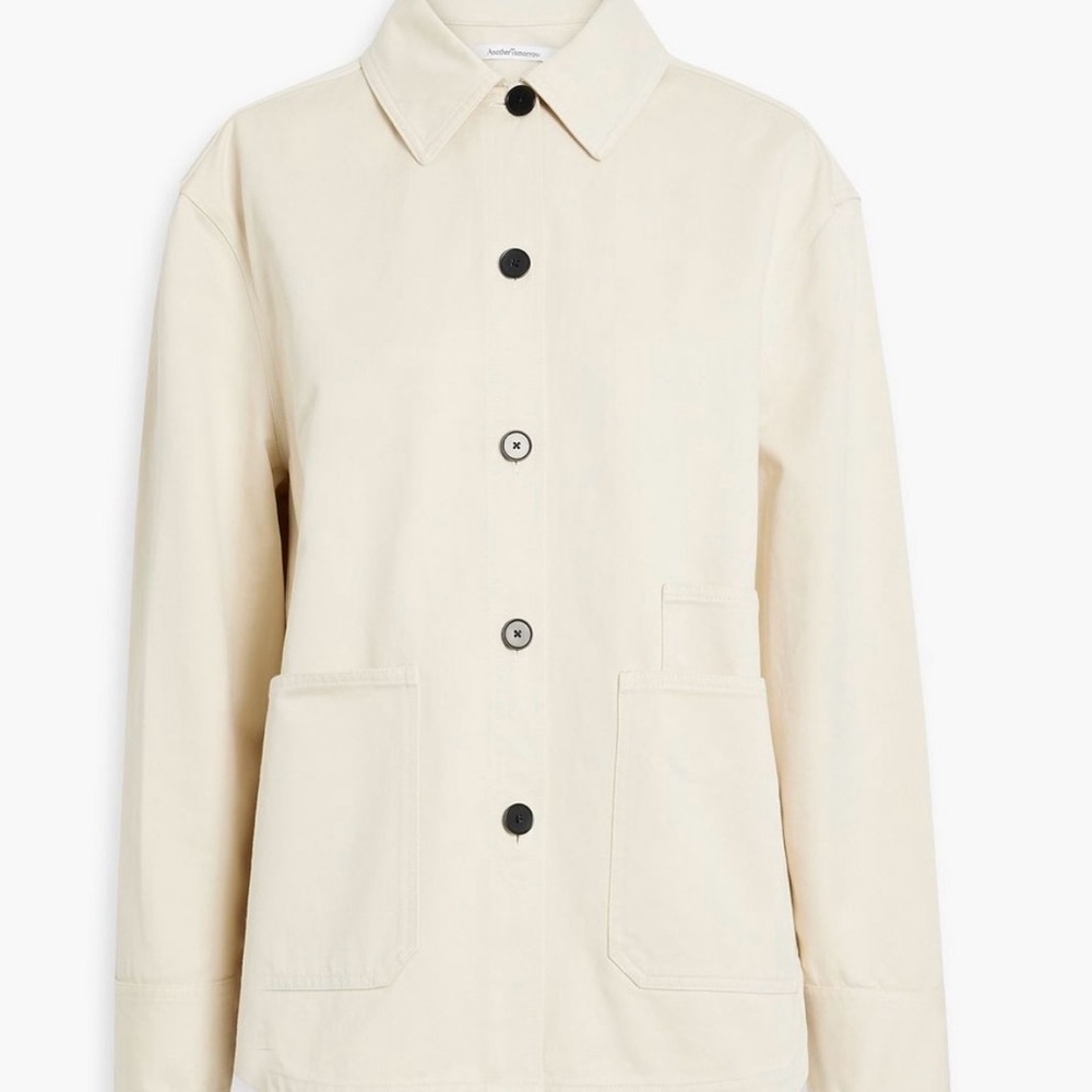 Another Tomorrow Cream Canvas Jacket